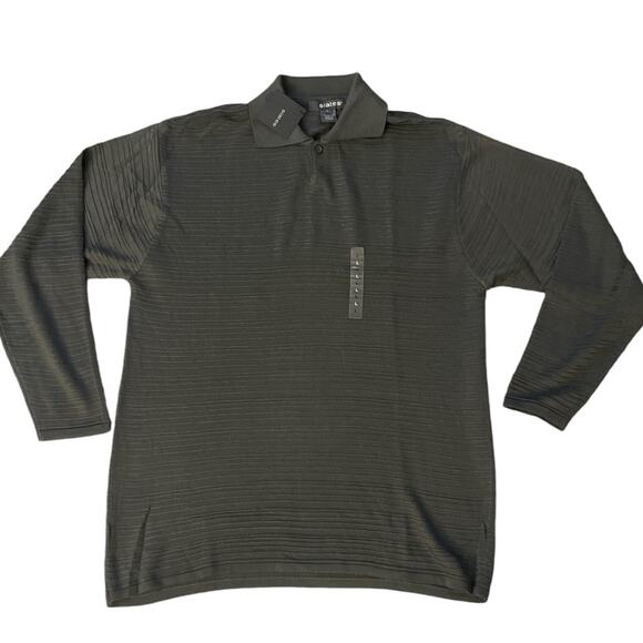 Men’s Dark Grey Long Sleeve Polo Large Classic shirt Dark Academia - Picture 7 of 7